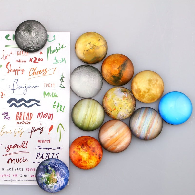 SINKSONS Planetary Refrigerator Magnets - 12 Pack Fridge Magnets, 1.35 Inches Diameter, Best Housewarming Home Decorations Gift. - Image 3